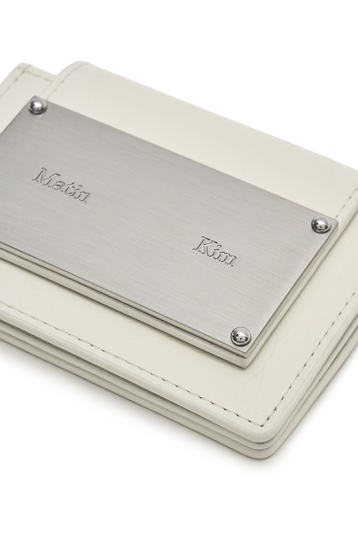 Matin Kim Glazed Accordion Wallet in White 白色 細節圖 3