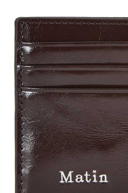 Matin Kim Steel Logo Card Wallet in Brown 啡色 細節圖 3