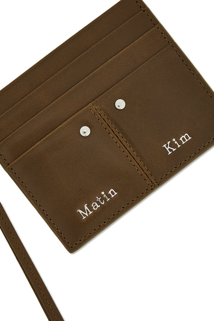 Matin Kim Steel Logo Rivet Card Wallet in Olive 橄欖綠 細節圖 2