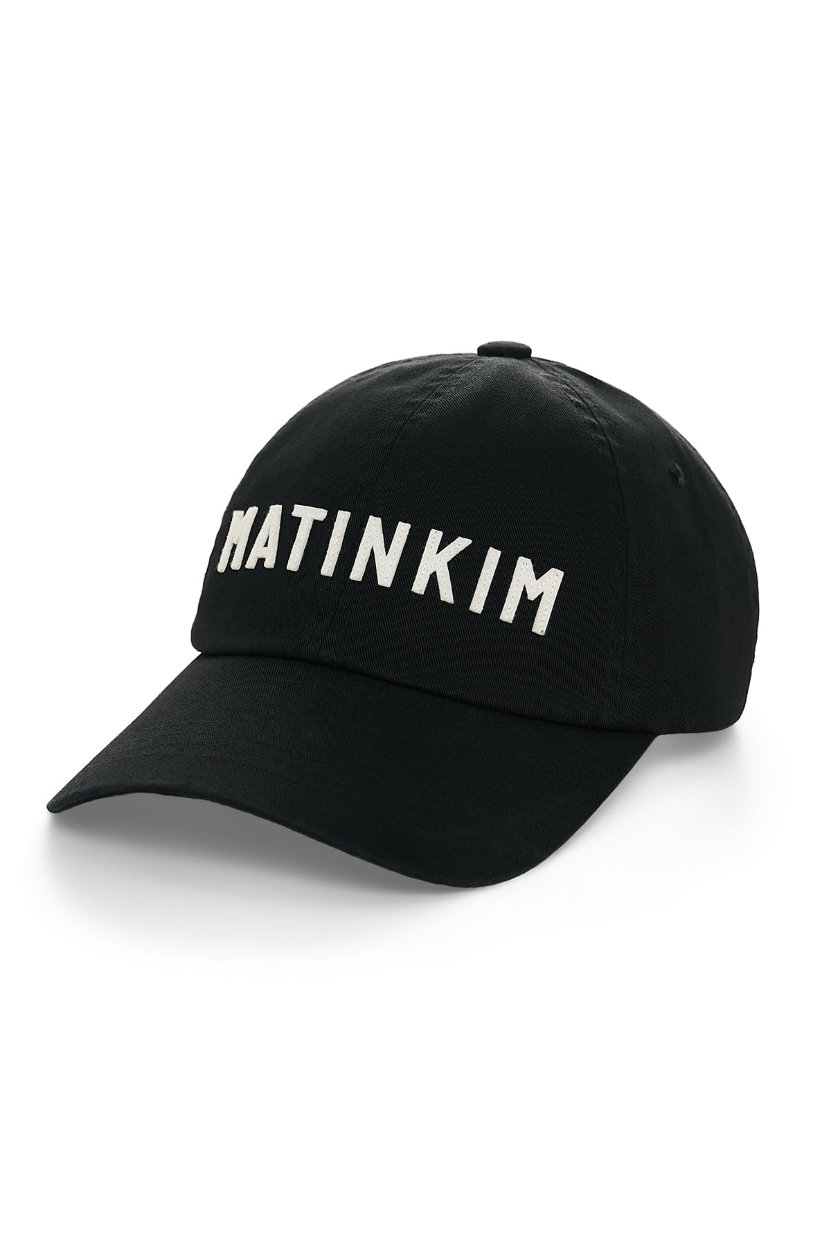 Matin Kim Applique Felt Logo Ball Cap in Black 黑色 細節圖 2