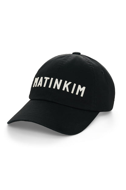 Matin Kim Applique Felt Logo Ball Cap in Black 黑色 細節圖 2