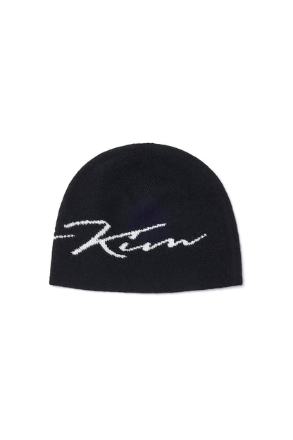 Matin Kim Matin Logo Script Beanie in Black 黑色 細節圖 2