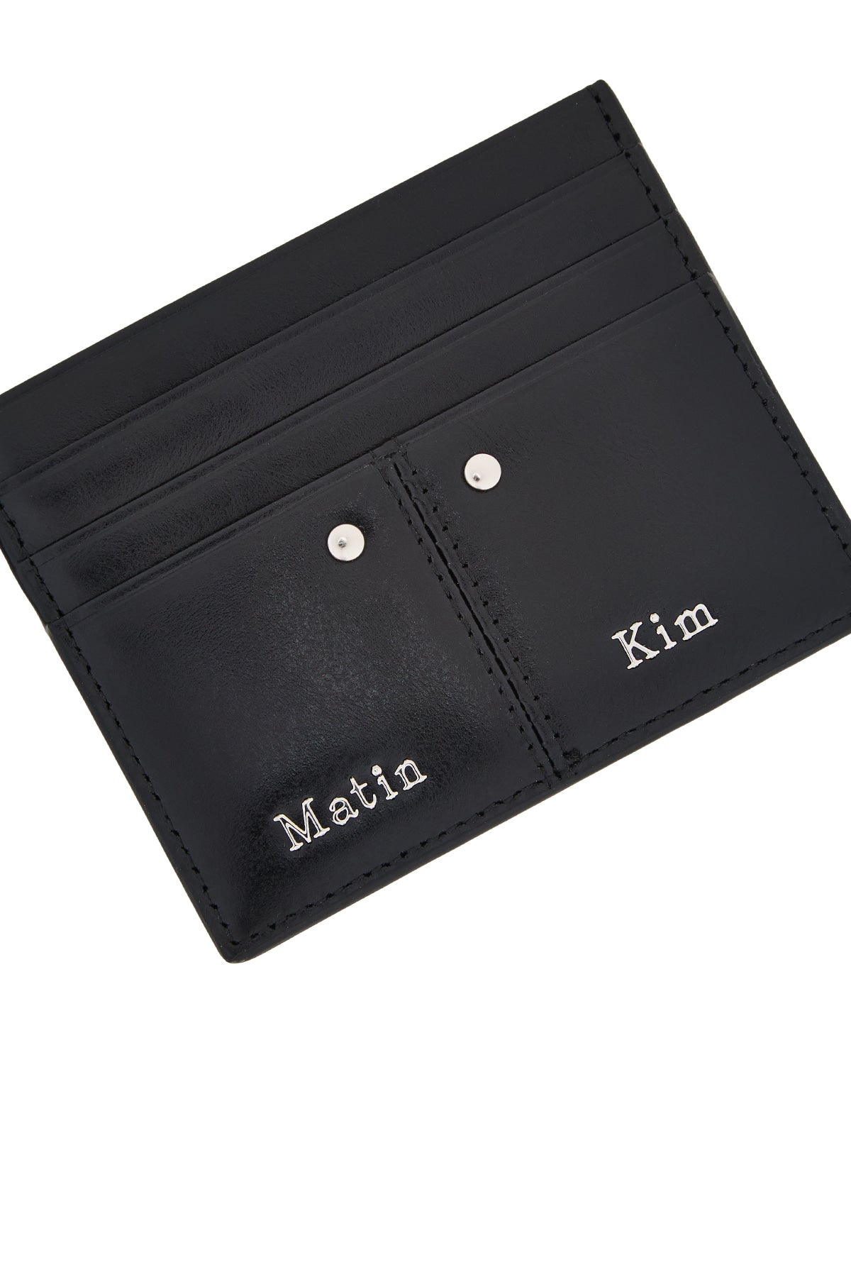Matin Kim Steel Logo Rivet Card Wallet in Black 黑色 細節圖 2