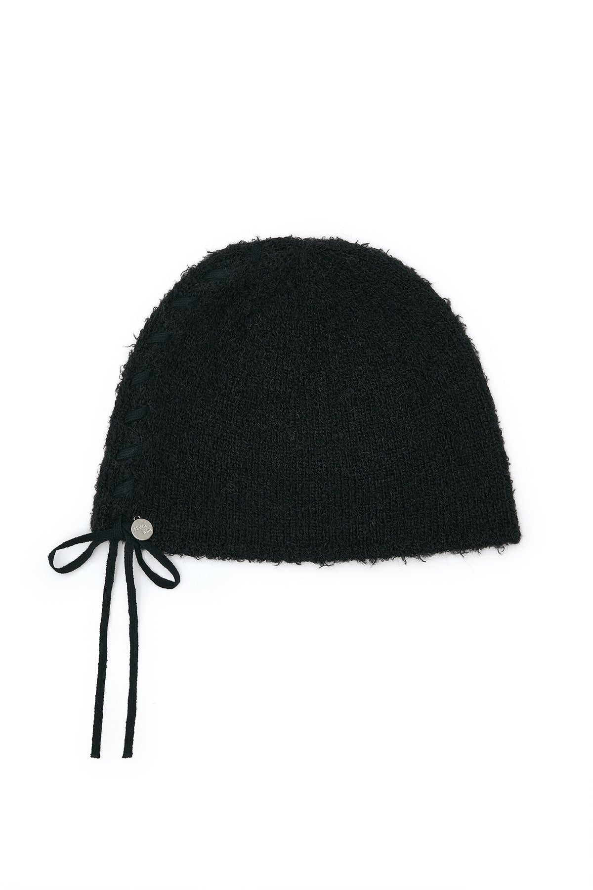 Matin Kim Ribbon Tie Knit Beanie in Black 黑色 冷帽 韓國代購 香港