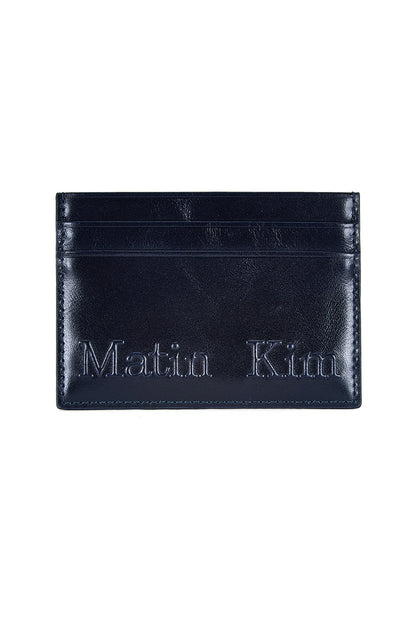 Matin Kim Embossed Logo Card Wallet in Navy 海軍藍 卡片銀包 韓國代購 香港