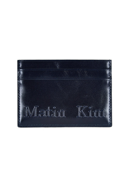 Matin Kim Embossed Logo Card Wallet in Navy 海軍藍 卡片銀包 韓國代購 香港