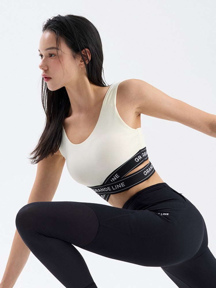 GRANDELINE El-Flex F Cross Logo Band Bra Top