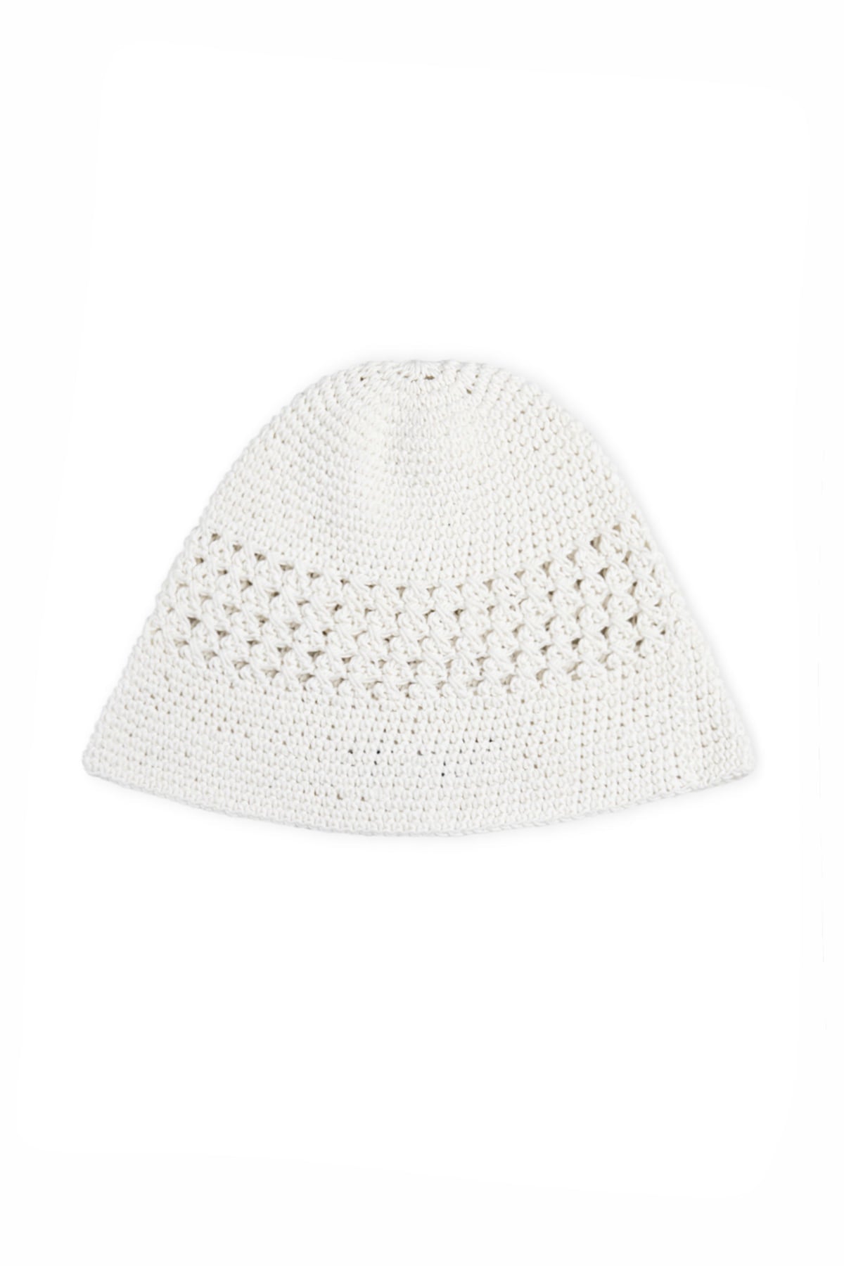 Matin Kim Crochet Cotton Bucket Hat in White 白色 細節圖 1
