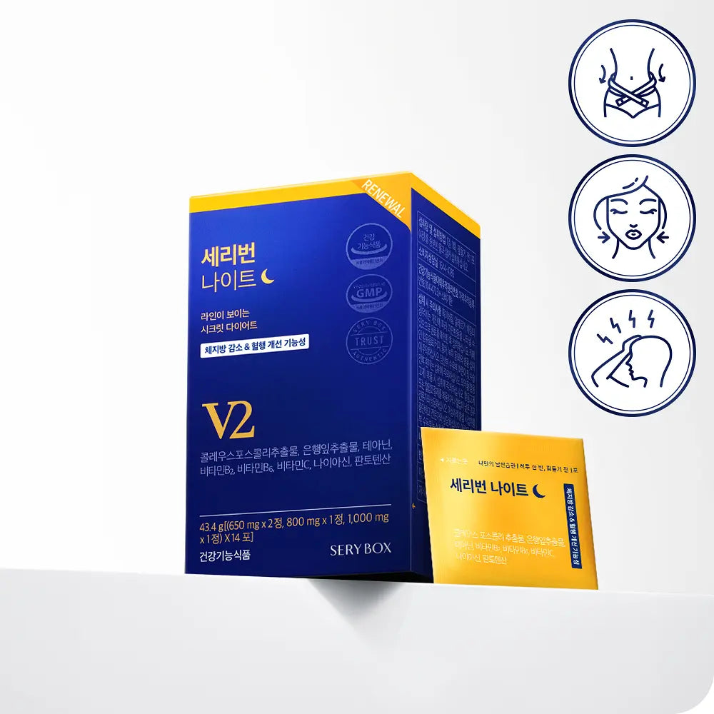 [睡前燃脂] SERYBOX Seryburn Night V2 晚安減脂丸 14包 2週份 香港代購