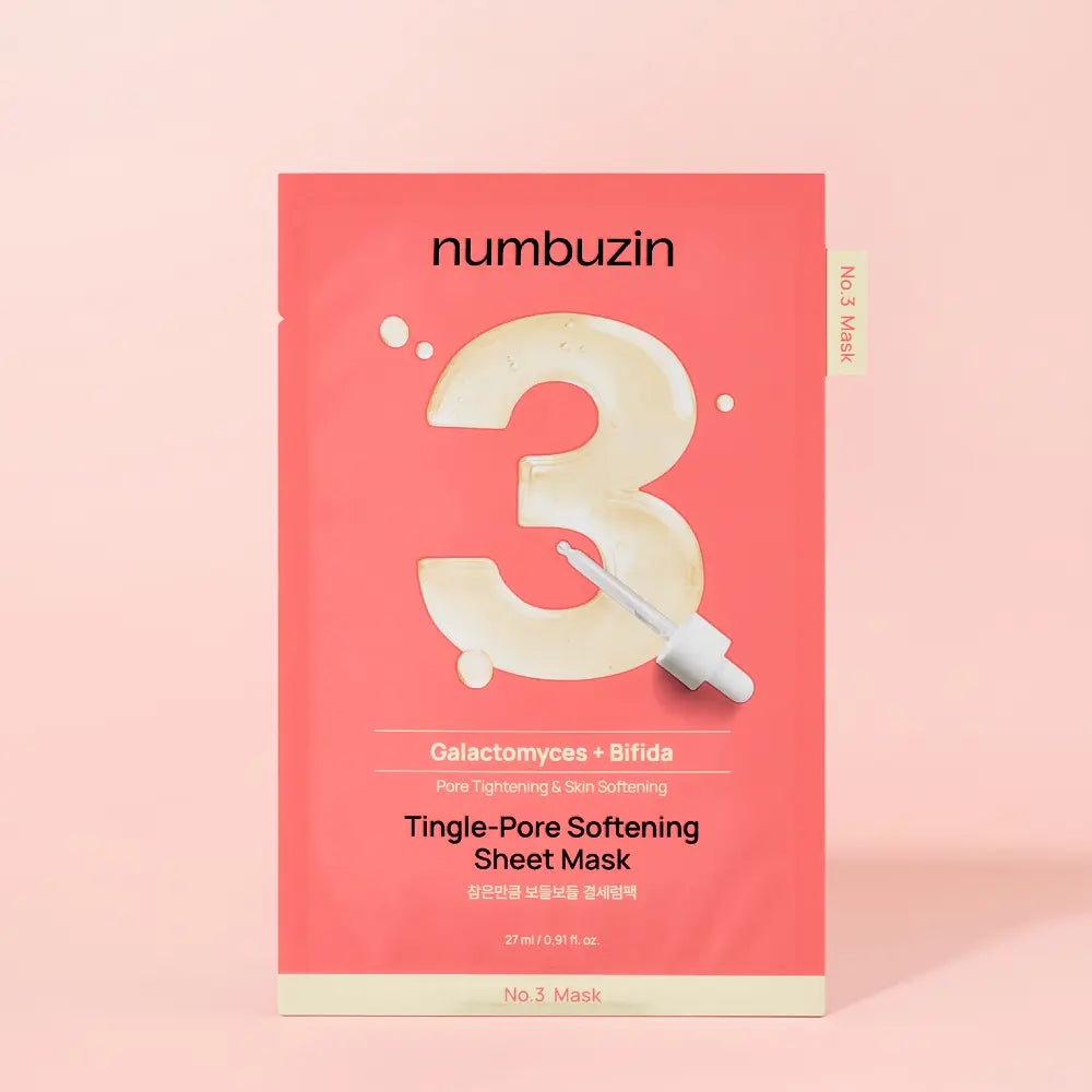底妝卡粉？敷完即服貼！Numbuzin No.3 Tingle Pore Softening Sheet Mask 收毛孔發酵面膜 5片 細節圖 4