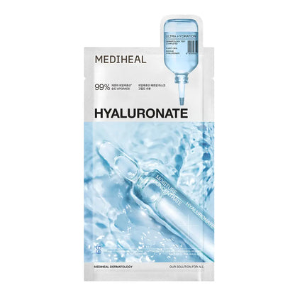 [高密度補水] MEDIHEAL Hyaluronate Essential Mask 玻尿酸特強保濕精華面膜 10片 香港代購