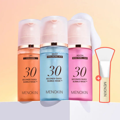 [30秒免洗·忙碌日常必備] MENOKIN 極速泡泡保濕補水面膜 95ml 香港代購