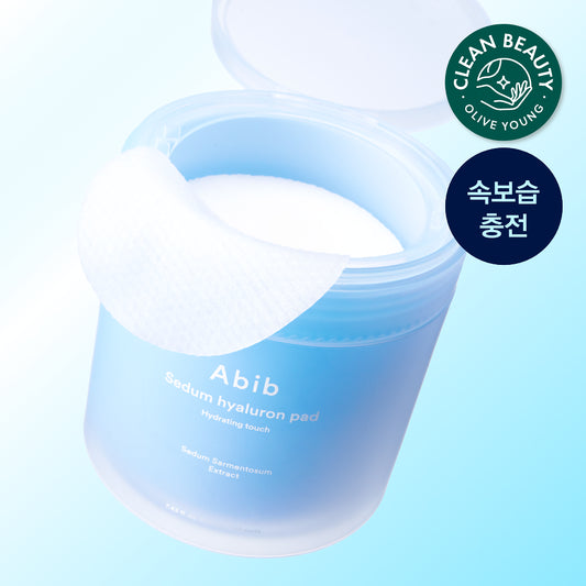 護膚品吸收力即時提升！Abib Sedum Hyaluron Pad Hydrating Touch 高純度透明質酸保濕棉 75片 韓國代購 香港