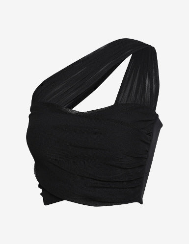 GRANDELINE - El-Flex P See-through One-Shoulder Bra Top 黑 商品圖片