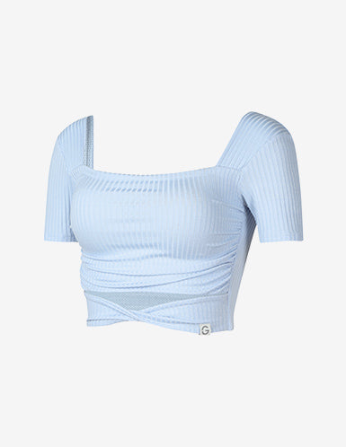 GRANDELINE - El-Flex Rib Twist Shirring Crop Top 藍鐘 商品圖片