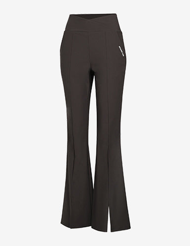 GRANDELINE - El-Stretch Cross Slit Boots-cut Pants 棕 商品圖片