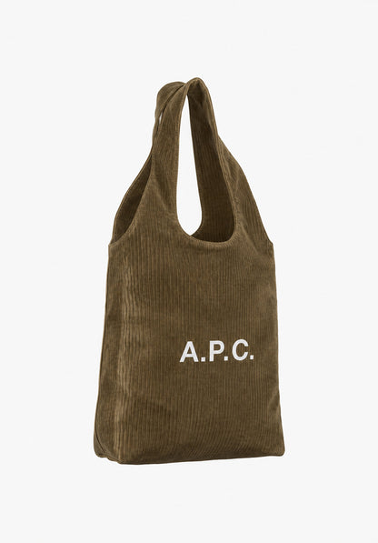 A.P.C. Ninon Tote Bag Taupe Corduroy official detail image