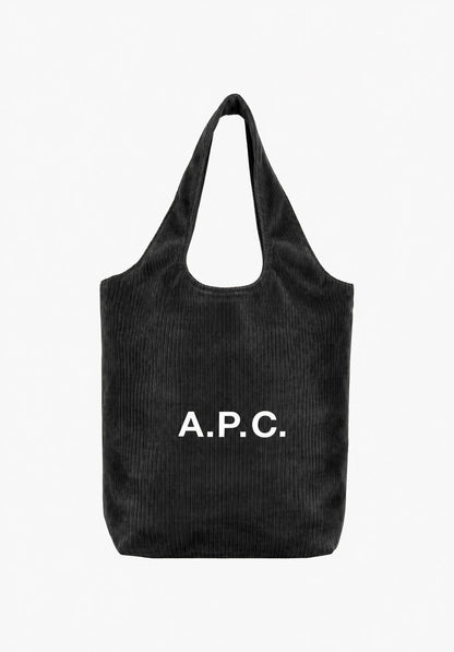 A.P.C. Ninon Tote Bag Black Corduroy official product image