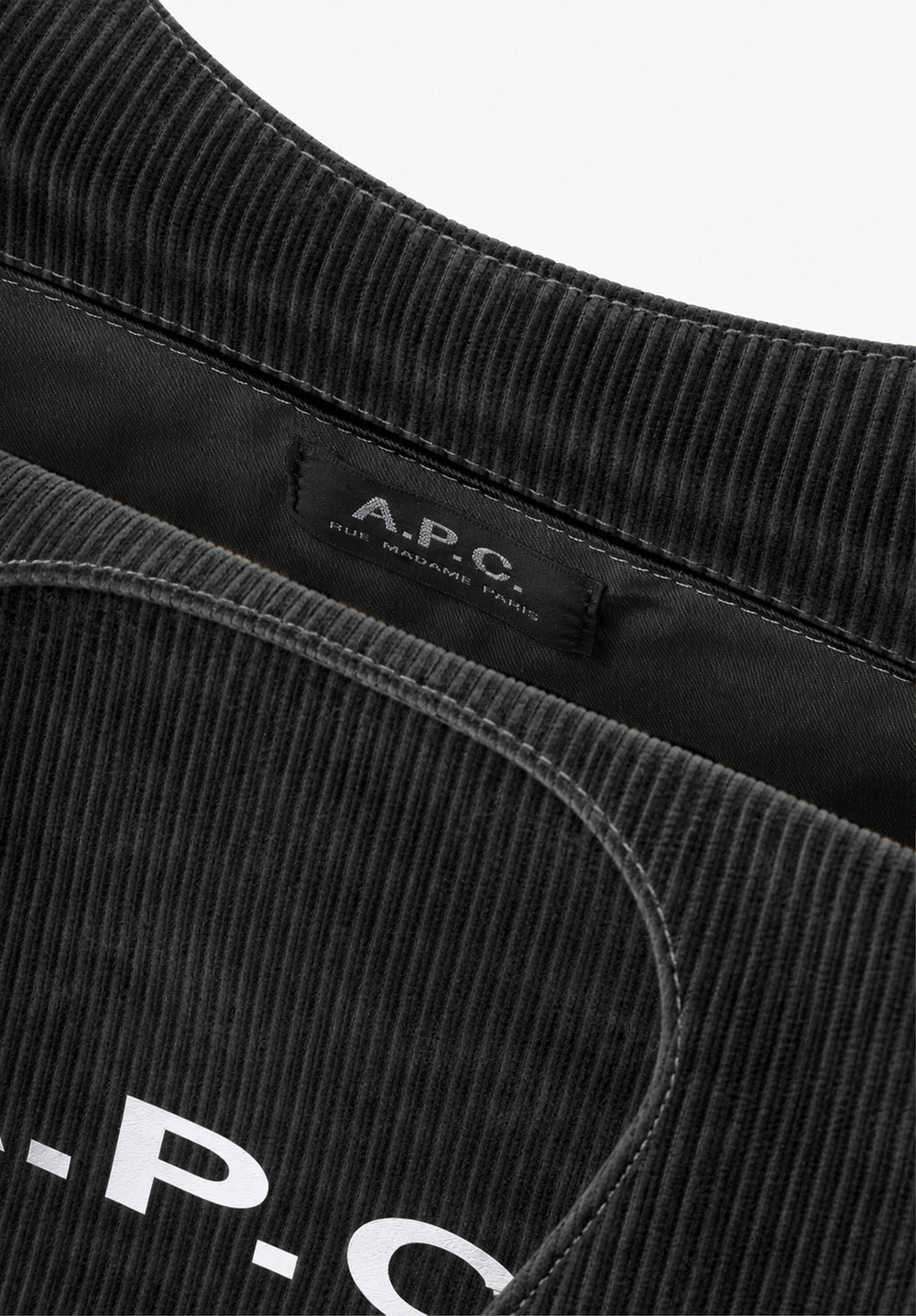 A.P.C. Ninon Tote Bag Black Corduroy official inside image