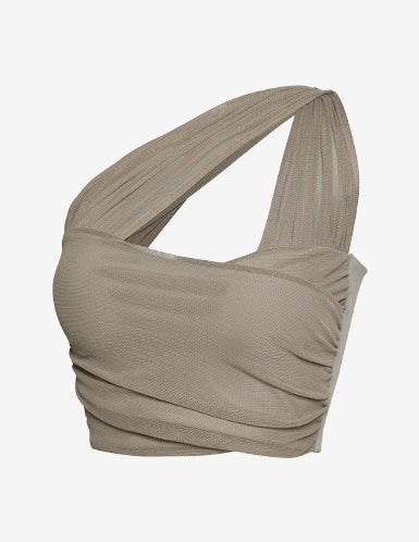 GRANDELINE - El-Flex P See-through One-Shoulder Bra Top 可可棕 商品圖片