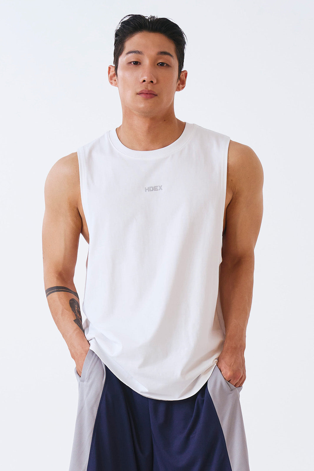 HDEX Silver Main Logo Round Sleeveless