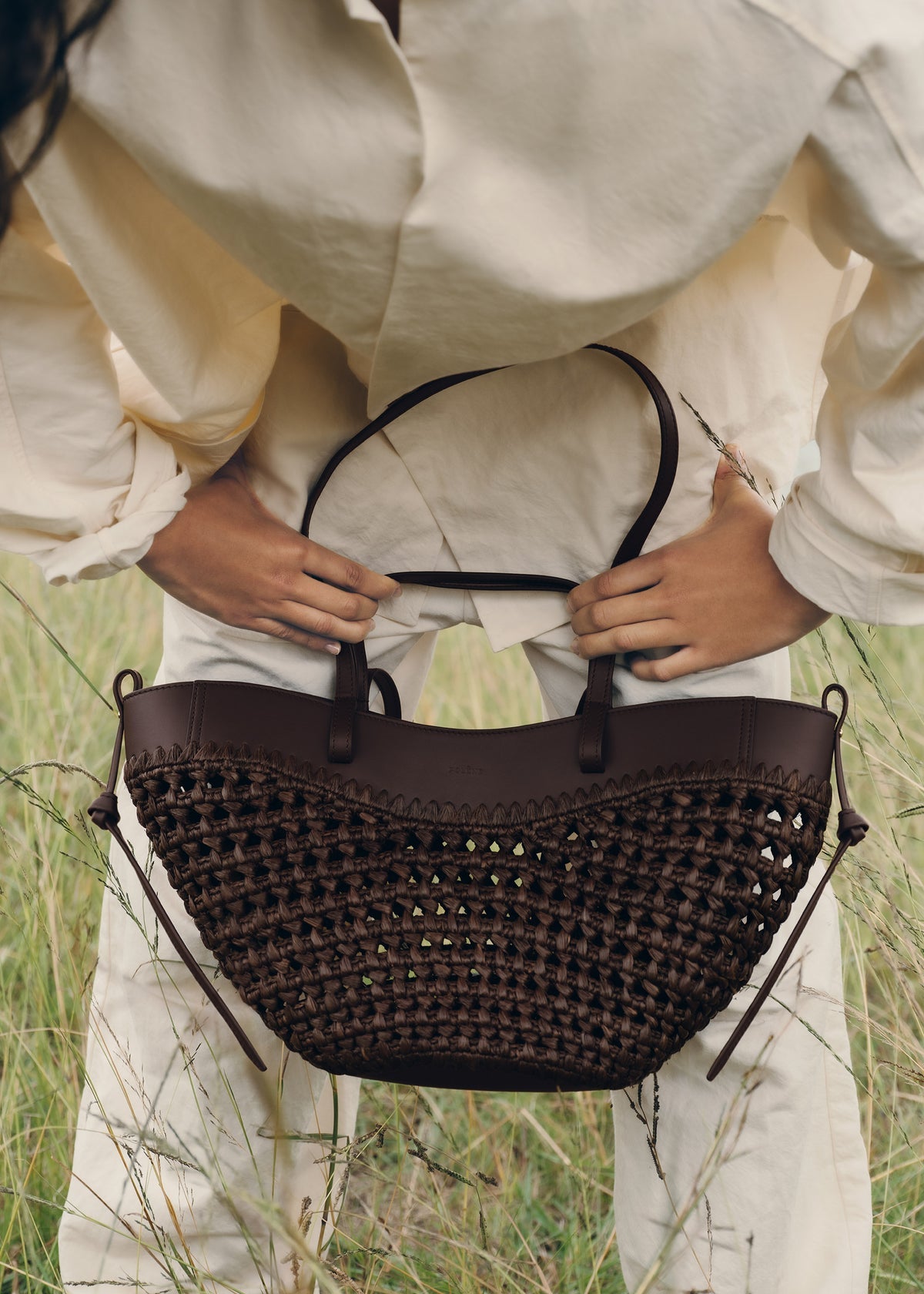 Polène Cyme Mini - Raffia Ebony