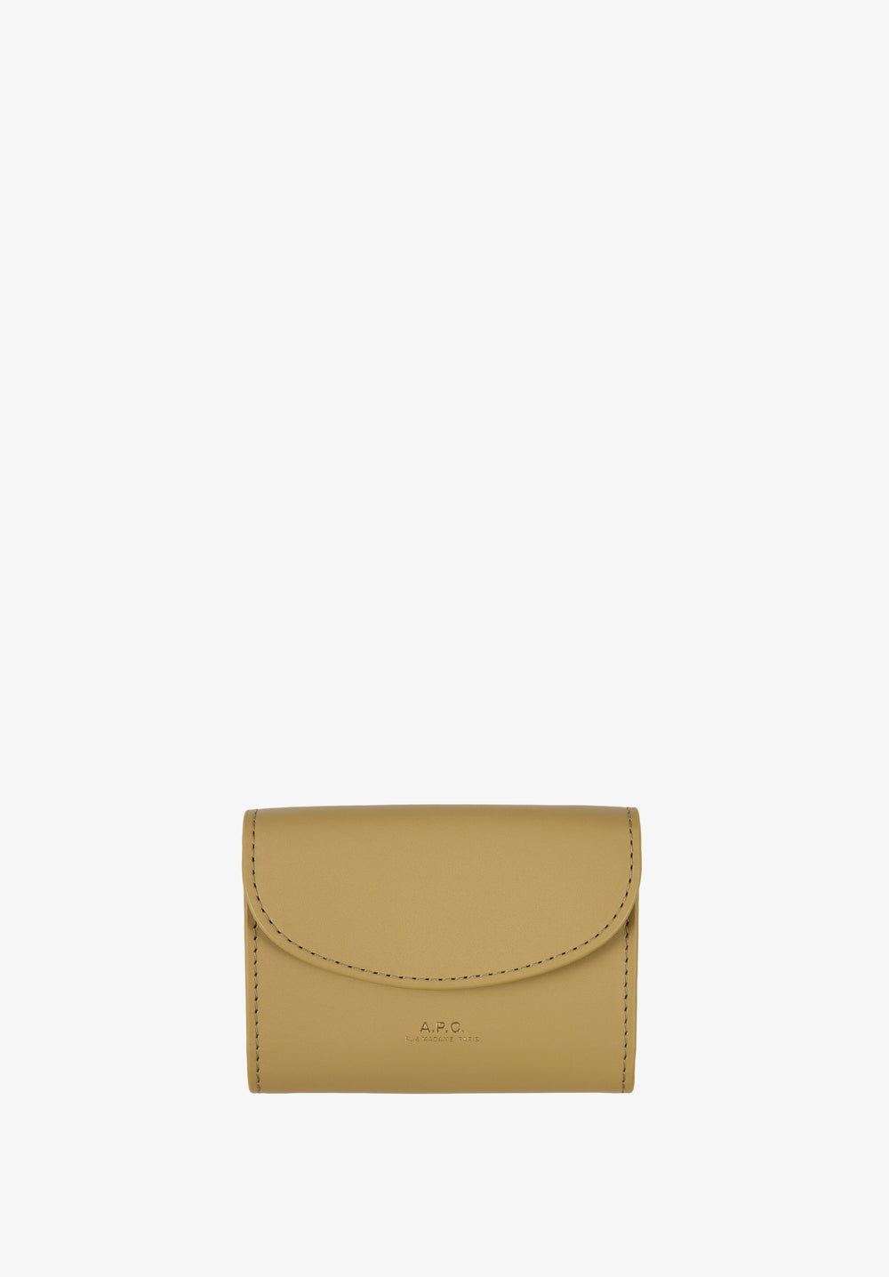 A.P.C. Geneva Leather Card Holder Dark Beige front