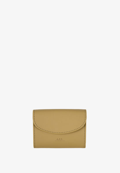A.P.C. Geneva Leather Card Holder Dark Beige front