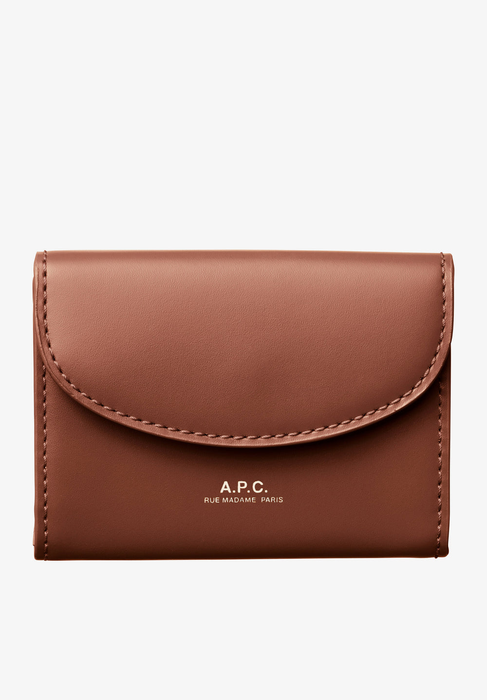 A.P.C. Geneva Leather Card Holder Hazelnut front