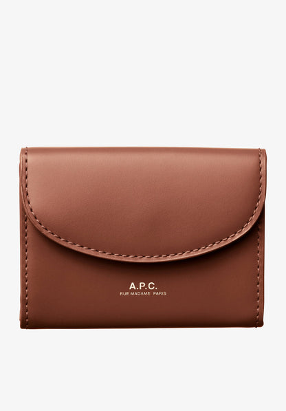A.P.C. Geneva Leather Card Holder Hazelnut front