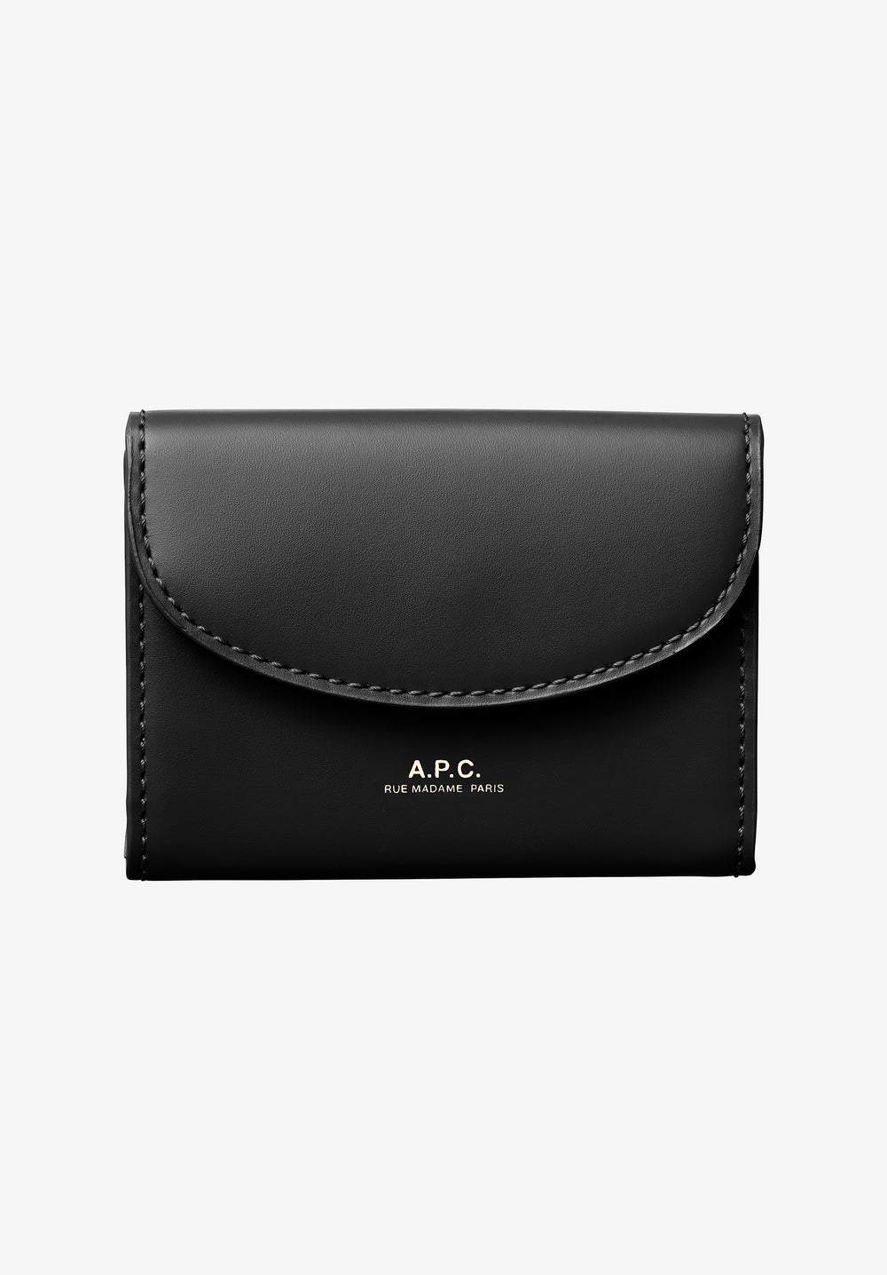 A.P.C. Geneva Leather Card Holder Black front