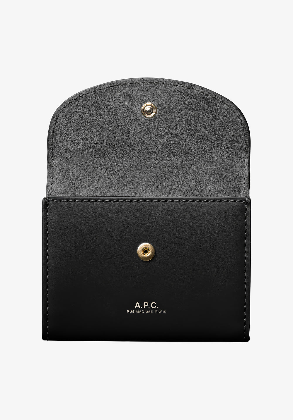 A.P.C. Geneva Leather Card Holder Black detail