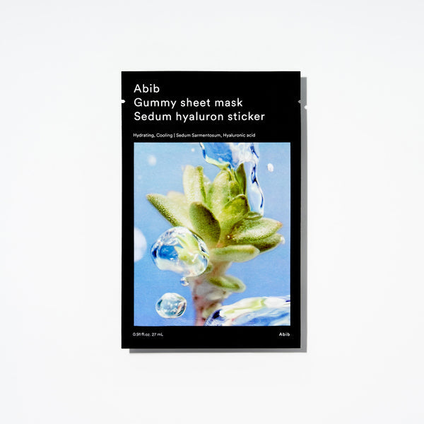 [肌膚乾燥缺水·密集補濕] Abib Gummy Sheet Mask Sedum Hyaluron Sticker 香口膠透明質酸補水面膜 10片 韓國代購 香港