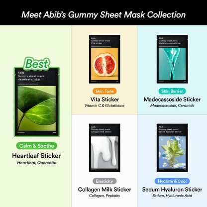 Abib Gummy Sheet Mask Collagen Milk Sticker 香口膠牛奶膠原蛋白保濕面膜 10片 細節圖 4