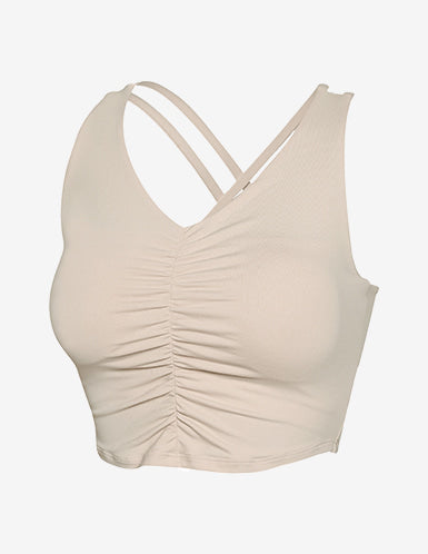 GRANDELINE - El-Soft Back Twist Shirring Tank Top 貝殼 商品圖片