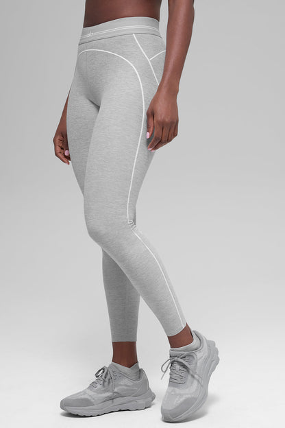 Alo Yoga 7/8 High-Waist Alosoft Heart Throb Legging - Athletic Heather Grey/White 5