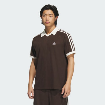 [韓國限定] Adidas - Waffle Short Sleeve Polo Shirt Dark Brown 復古啡色短袖