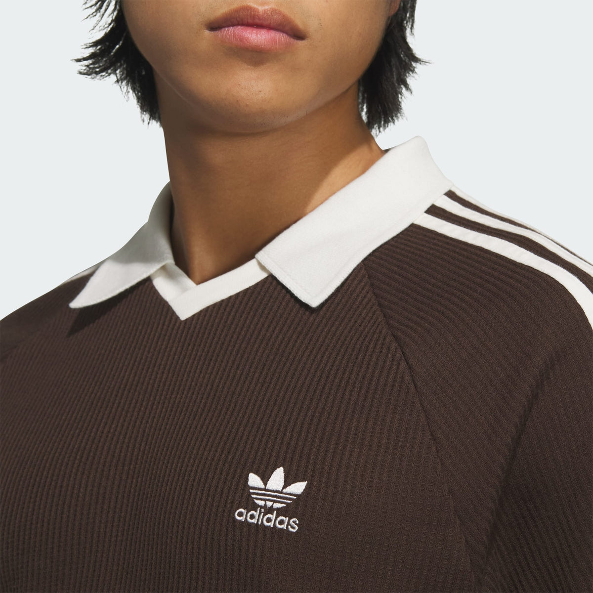 [韓國限定] Adidas - Waffle Short Sleeve Polo Shirt Dark Brown 復古啡色短袖