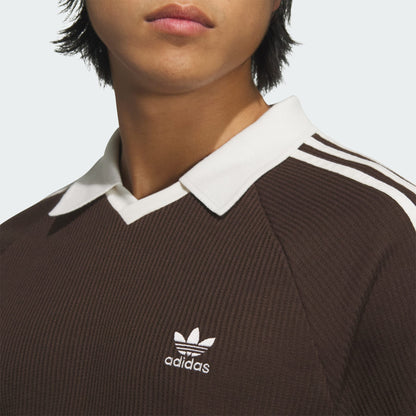 [韓國限定] Adidas - Waffle Short Sleeve Polo Shirt Dark Brown 復古啡色短袖