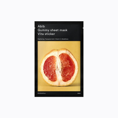 [膚色暗沉必入！] Abib Gummy Sheet Mask Vita Sticker 香口膠維他命C亮白面膜 10片 韓國代購 香港