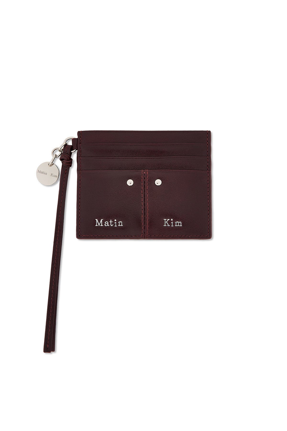 Matin Kim Steel Logo Rivet Card Wallet in Wine 酒紅色 卡片銀包 韓國代購 香港