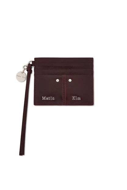Matin Kim Steel Logo Rivet Card Wallet in Wine 酒紅色 卡片銀包 韓國代購 香港
