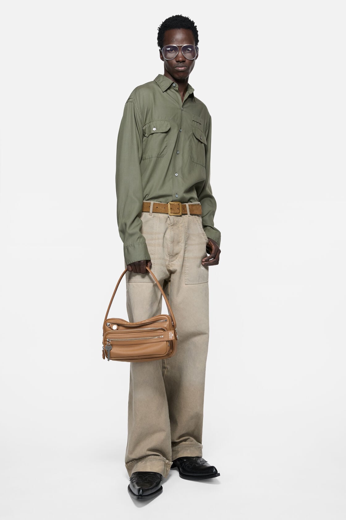 Acne Studios Camero Party Shoulder Bag Caramel brown official image 2