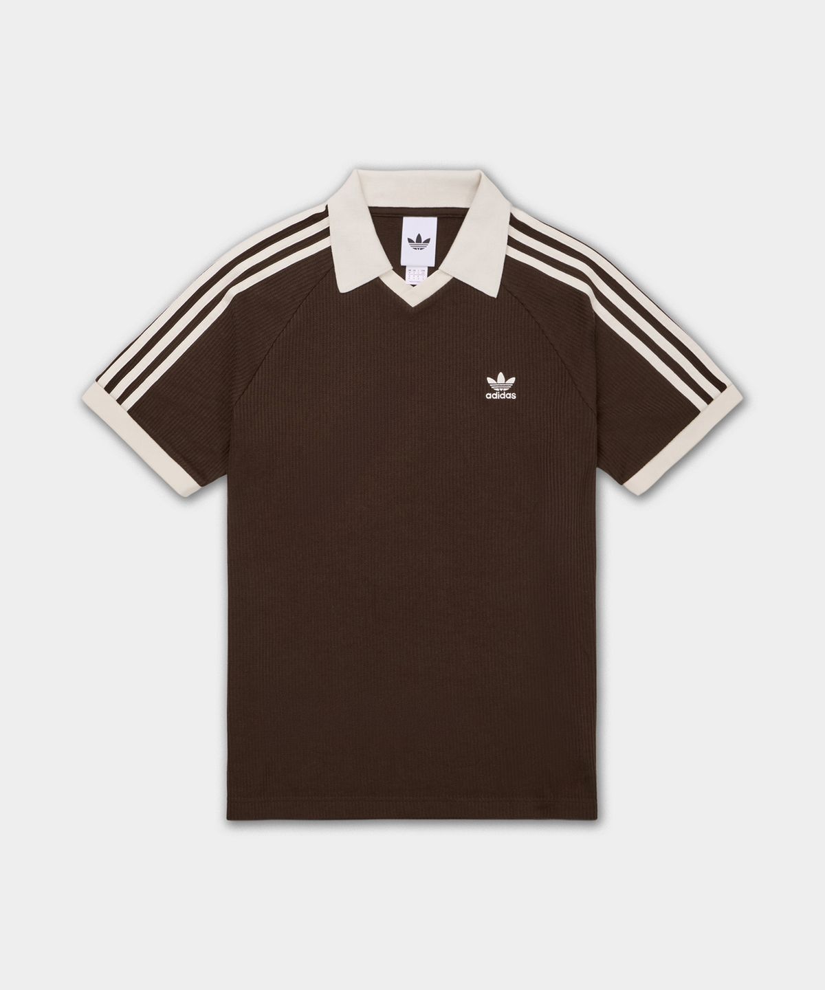 Adidas Waffle Short Sleeve Polo Shirt Dark Brown KB5462 official image 1