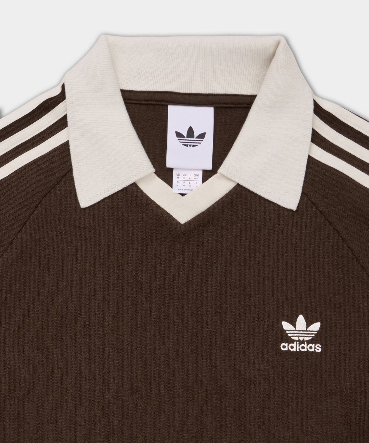 Adidas Waffle Short Sleeve Polo Shirt Dark Brown KB5462 official image 3