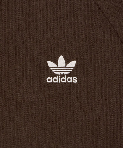 Adidas Waffle Short Sleeve Polo Shirt Dark Brown KB5462 official image 4