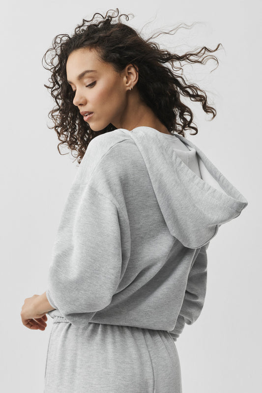 Alo Yoga Accolade Full Zip Hoodie Athletic Heather Grey official image 2