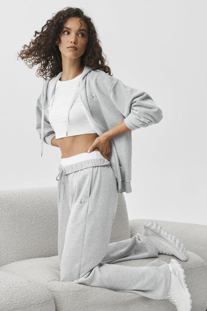 Alo Yoga Accolade Full Zip Hoodie Athletic Heather Grey official image 5