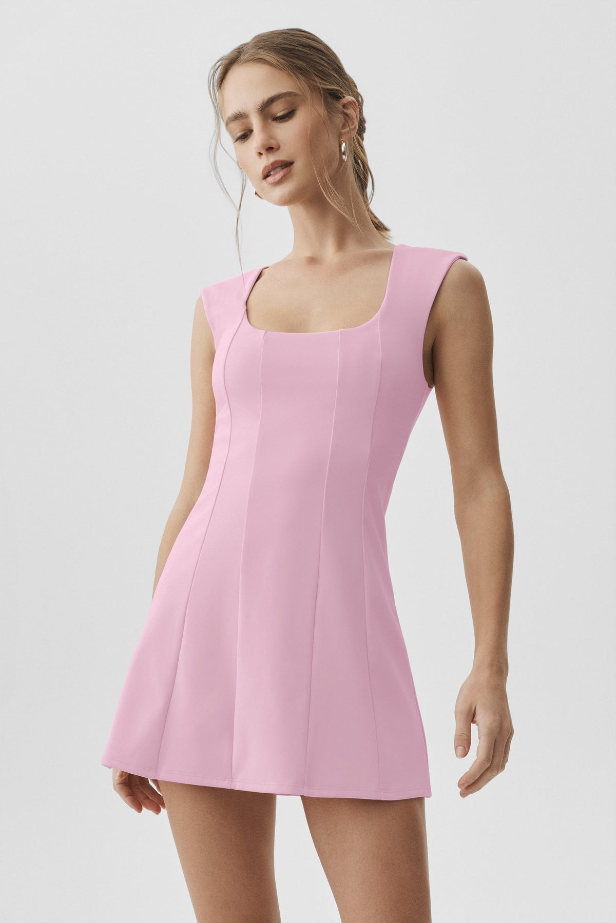 Alo Yoga ALO Softsculpt Desire Tennis Dress Pink Marshmallow official image 3