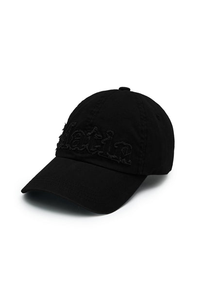 Matin Kim Rough Cut Applique Ball Cap in Black 黑色 細節圖 1